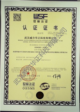 世标认证-职业健康安全管理体系